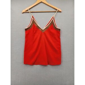 Ecote Urban Outfitters Orange Red Metallic Gold Trim Camisole Tank Top XS Boho